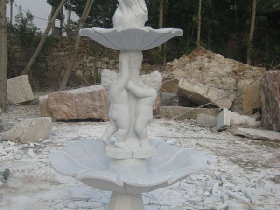 Hand Carved Marble Tiered Fountain