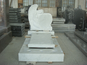 White Marble Angel Gravestone
