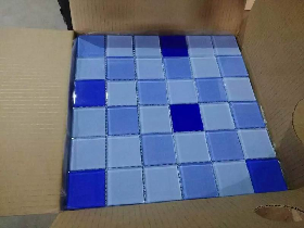 BLUE GLASS MOSAIC FOR SWIMMING POOL 0001