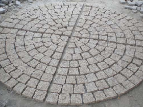 Granite Cobble Circle Pattern on Mesh