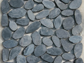 Black Sliced Pebble Mosaic Tile