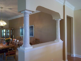 Short White Marble Column Room Divider