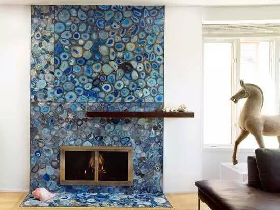 Blue Agate Fireplace Mantel