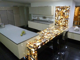 Backlit Kitchen Worktop with Yellow Agate
