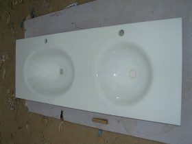Snow White Crystallized Stone Integrated Sinks