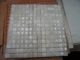 White Onyx Polished Stacked Mosaic