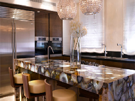 Grey Agate Backlit Kitchen Countertop