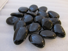 Black large Glass Pebbles