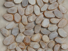 Sliced Flat River Stone Pebble Mosaic Tile