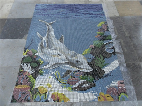 Glass Mosaic For Swimming Pool Tiles Dolphin