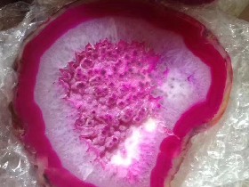 Pink Agate Slice for Coaster