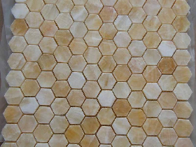 Honey Onyx Hexagon Mosaic