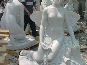 Bathing Lady Marble Carving