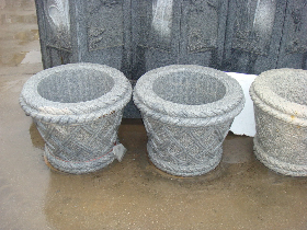 Basket Weave Granite Flowerpot