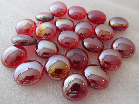Red Flat Glass Beads
