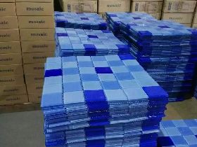 BLUE GLASS MOSAIC FOR SWIMMING POOL 0003