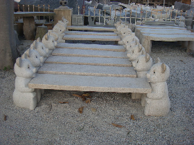 Granite Chair with Carved Piggy