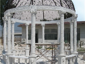 White Marble Pavilion with Iron Dome