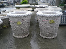 Basket Weave Granite Flower Planter