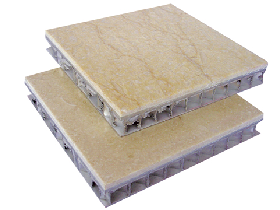 Lightweight Panel Sunny Yellow Marble Aluminum Honeycomb Tile