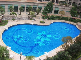 Non slip swimming pool tiles hot Melting glass mosaic
