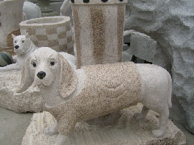Granite Puppy Dog Statue