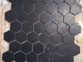 Nero Marquina Marble Hexagon Mosaic