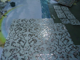 Silver Foil Glass Mosaic