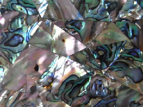 Abalone Shell Mosaic Tiles Green Triangle