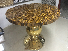 Yellow Tiger Eye Round Table Top