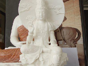 Kwan Yin Buddha Marble Carving