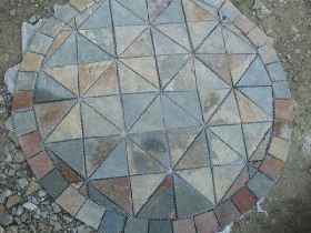 Slate Mosaic Circle Landscaping Pattern