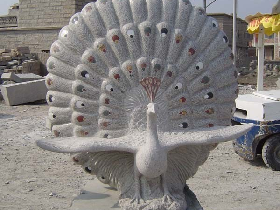 Peacock Stone Carving