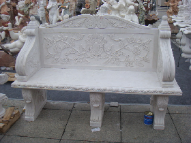 Carved Marble Bench