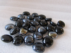 Black Flat Glass Beads