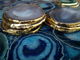 Blue Agate with Golden Rim