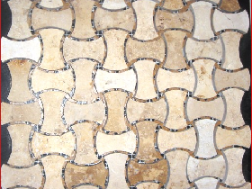 Yellow Limestone Bone Pattern Mosaic