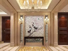 Mother Of Pearl Shell Mosaic Mural