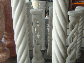 White Marble Twist Column
