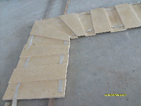Sunny Beige Marble Stair Treads Layout