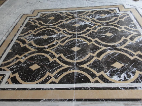 Nero Marquina Marble Waterjet Flooring Inlay