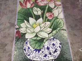Glass Tile Mosaic Mural Water Lily