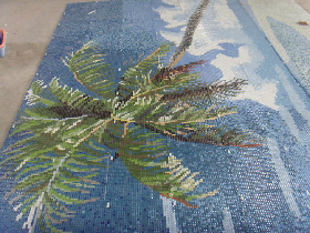 Palm Tree Glass Mosaic for Swimming Pool