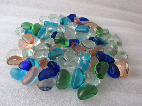 Mixed Color Glass Pebbles
