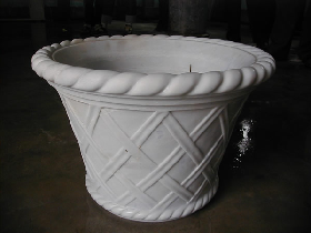Basket Weave Marble Flower Pot