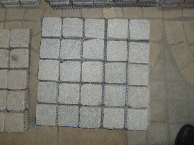 granite tumbled cobblestone mesh paver for driveway