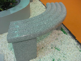 Curve Bamboo Granite Garden Bench
