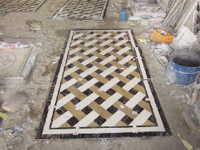 decorative waterjet marble pattern for floor design