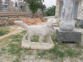 customized shepherd dog stone carving