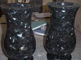 Blue Pearl Granite Monument Vase